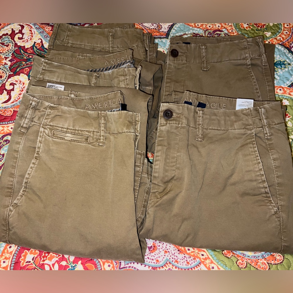 Lot of 5 American Eagle Flex Original Bootcut Lived In Khakis 30x36